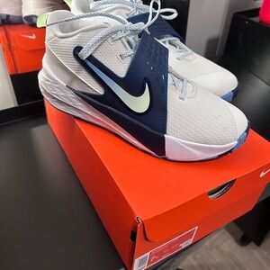 Nike Kids White and Navy Athletic Sneakers